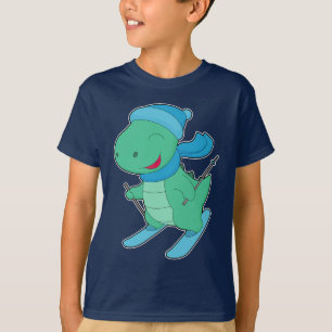 Dinosaur Skier Ski Winter sport T Shirt