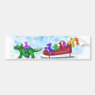 Dinosaur Sleigh Ride Bildekal