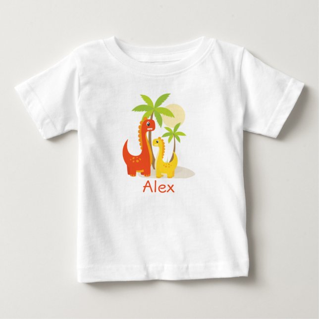 Dinosaur Småbarn Birthday Personlig T-Shirt (Framsida)