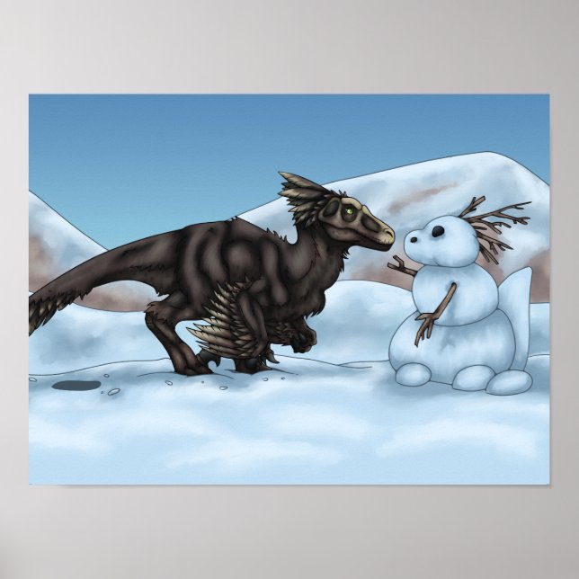 Dinosaur Snögubbe Poster (Framsidan)