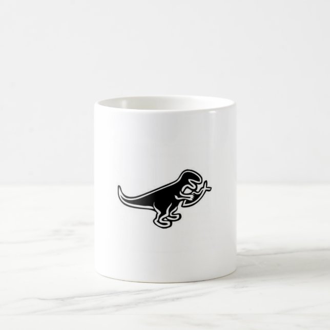 dinosaur som äter den jesus fisken kaffemugg (Center)