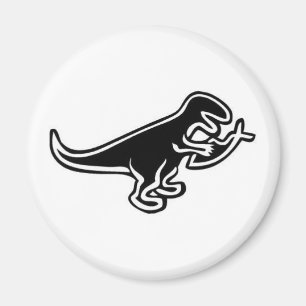 Dinosaur som äter den Jesus fiskmagneten Magnet
