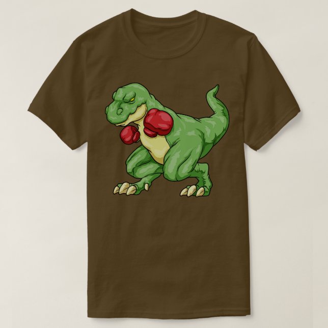 Dinosaur som boxare med boxningshandskar t shirt (Design framsida)
