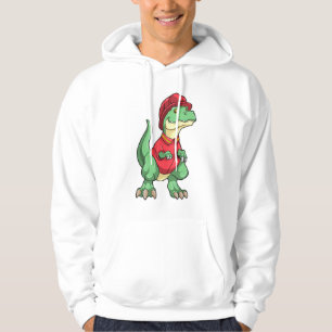 Dinosaur som brandman med brandhjälm hoodie