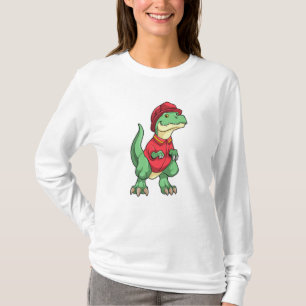 Dinosaur som brandman med brandhjälm t shirt