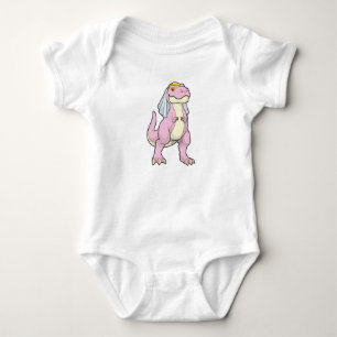 Dinosaur som brud på bröllop med slöja t shirt