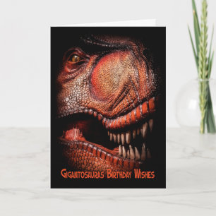 Dinosaur som dyker upp ut ur mörkerfödelsedagWisen Kort