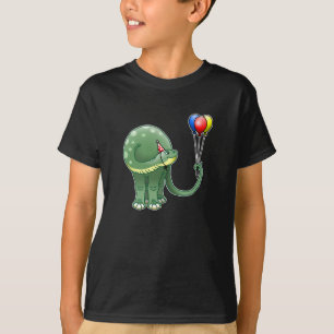 Dinosaur som håller ballonger t shirt