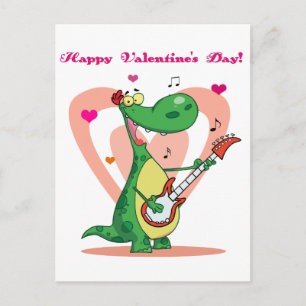 Dinosaur som leker gitarren vykort