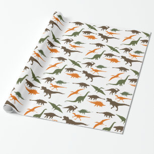 Dinosaur som slår in papper presentpapper