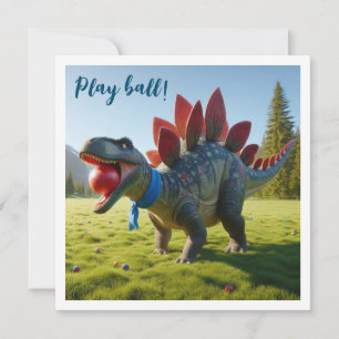 Dinosaur som spelar boll, Stegosaurus födelsedagsi Inbjudningar