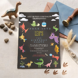 Dinosaur / Söt Dino Pojkfödelsedag Inbjudningar