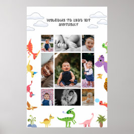 Dinosaur / Söt Dino Pojkfödelsedag Poster