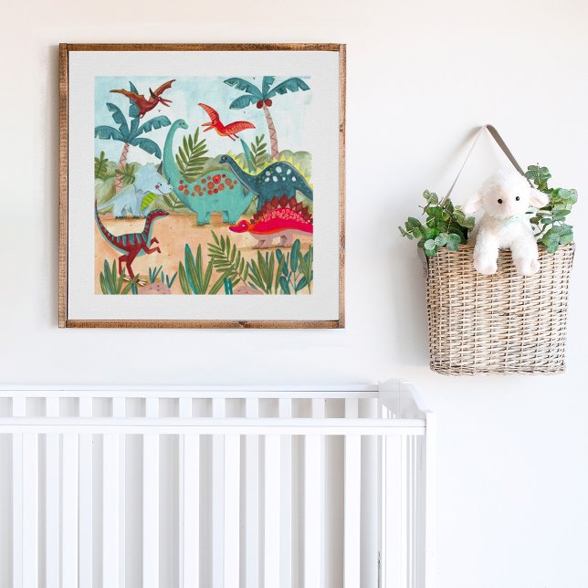 Dinosaur söta förhistoriska djungelbarn poster (Skapare uppladdad)