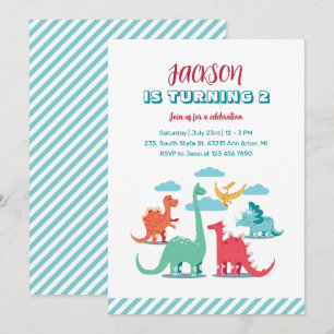 Dinosaur Species Kids Jurassic Birthday Investigat Inbjudningar