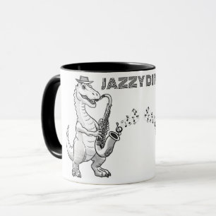 Dinosaur spelar saxofon Mugg