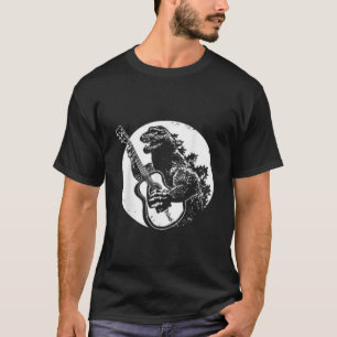 Dinosaur spelar ut Guitar Gifts Bass Guitarist T R Shirt