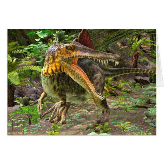Dinosaur Spinosaurus Hälsningskort (Framsidan Horizontal)
