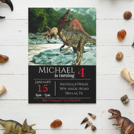 Dinosaur Spinosaurus liggande Födelsedagsfest Inbjudningar