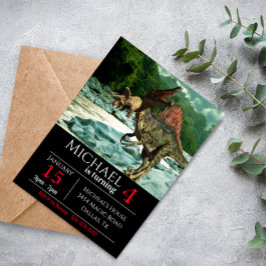 Dinosaur Spinosaurus liggande Födelsedagsfest Inbjudningar