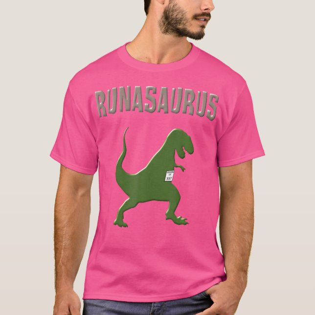 Dinosaur Springer Shirt T Rex Running Shirt Funny  (Framsida)