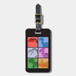 Dinosaur Squares Bagagebricka