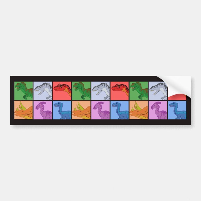 Dinosaur Squares Bildekal (Framsidan)