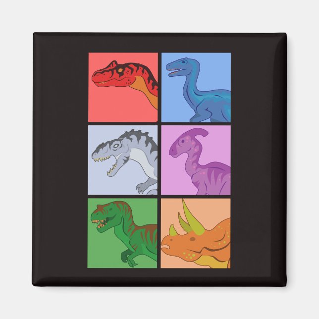 Dinosaur Squares Magnet (Framsidan)