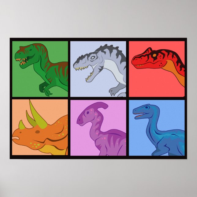Dinosaur Squares Poster (Framsidan)