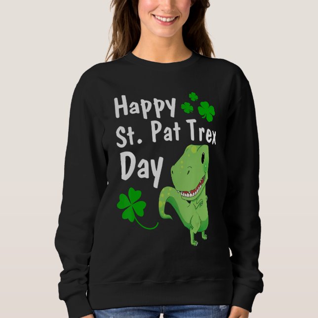 Dinosaur St Patrick S Dag 1: lycklig T Shirt (Framsida)