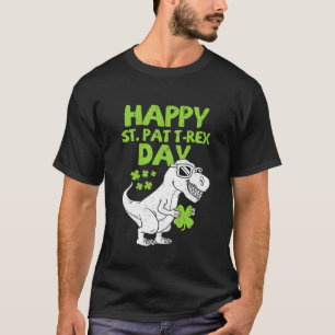 Dinosaur St Patricks Da, Kids Lycklig St Pat Trex  T Shirt