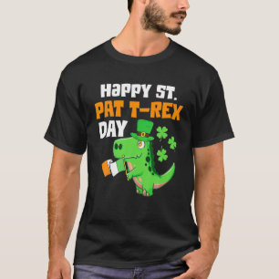 Dinosaur St Patricks Da, Kids Lycklig St Pat Trex T Shirt