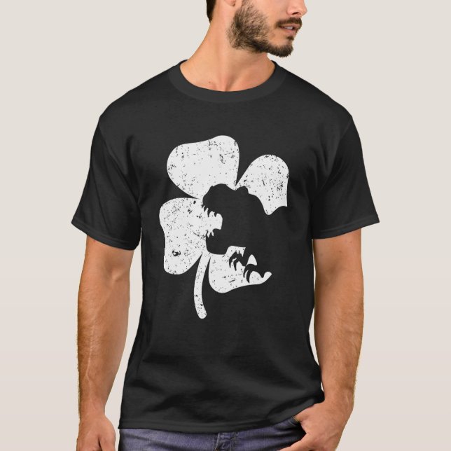 Dinosaur St patricks day Boys Kids Småbarn Irish T Shirt (Framsida)