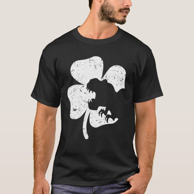 Dinosaur St patricks day Boys Kids Småbarn Irish T Shirt (Framsida)