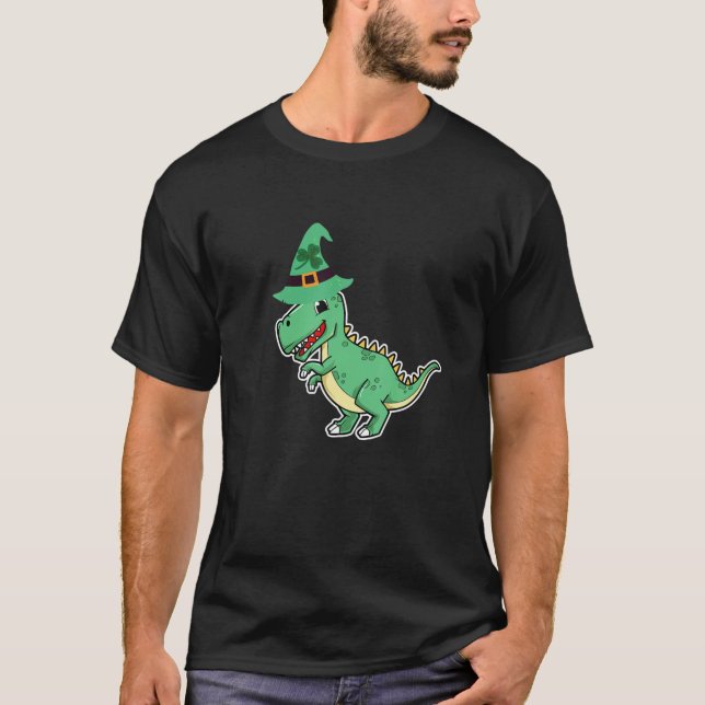 Dinosaur St Patricks Day Boys Kids Toddler Irish T Shirt (Framsida)