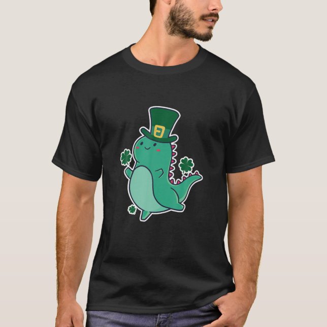 Dinosaur St. Patricks Day Dino T Shirt (Framsida)