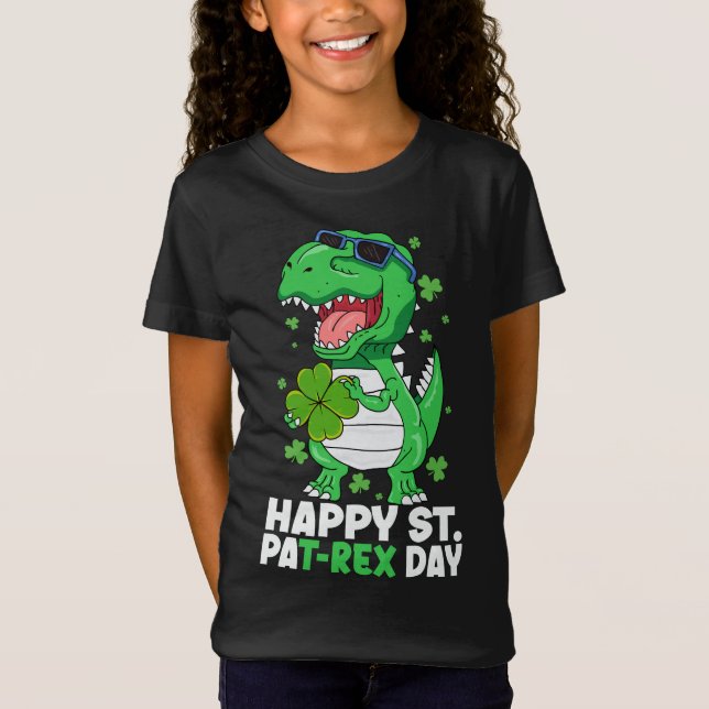 Dinosaur-St patricks day för Lycklig St PaT-Rex-da T Shirt (Framsida)