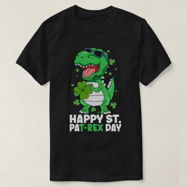 Dinosaur-St patricks day för Lycklig St PaT-Rex-da T Shirt (Design framsida)