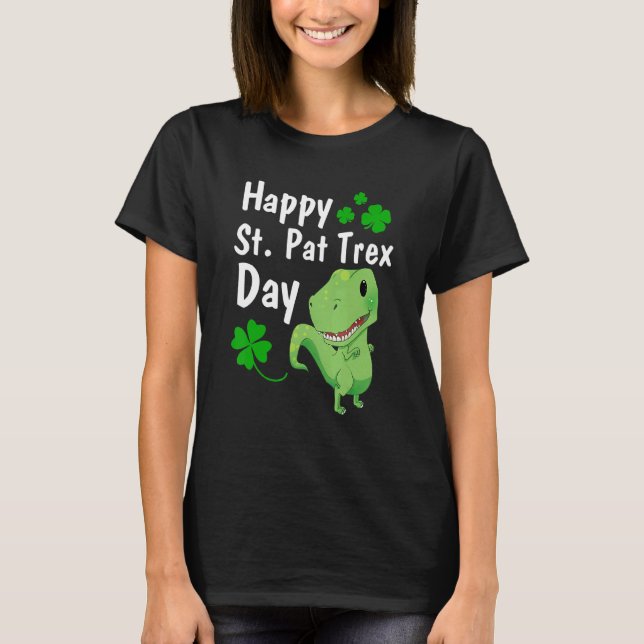 Dinosaur St patrick's day för lycklig St Pat Trex- T Shirt (Framsida)