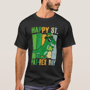 Dinosaur St patricks day till lycklig St Pat- Rex T Shirt