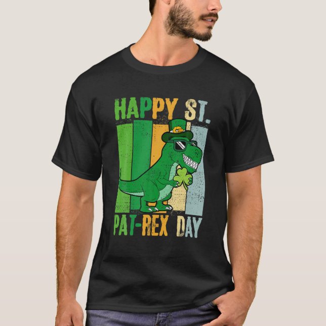 Dinosaur St patricks day till lycklig St Pat- Rex  T Shirt (Framsida)