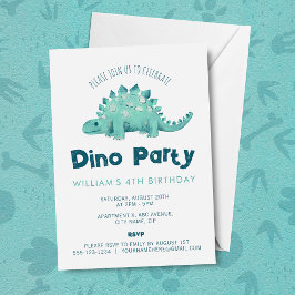 Dinosaur Stegosaurus Boys Birthday Inbjudningar
