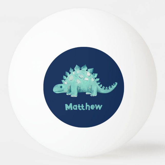 Dinosaur Stegosaurus First Namn Pingisboll (Framsidan)