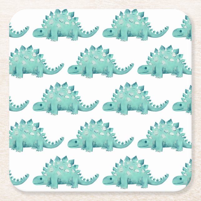 Dinosaur Stegosaurus mönster Underlägg Papper Kvadrat (Framsidan)