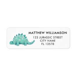 Dinosaur Stegosaurus Returadress Etikett