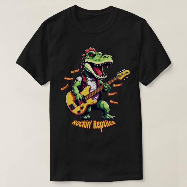Dinosaur Sten Rockin Reptiles Rawr T Shirt (Design framsida)