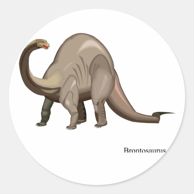 Dinosaur Sticker Runt Klistermärke (Framsida)