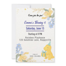 Dinosaur Stomp Chomp Rawr Girl Födelsedagsfest