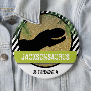 Dinosaur stripe Birthday Knapp