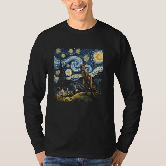Dinosaur T Natt Art Paleontology Gift Shirt (Framsida)